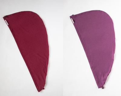 2er Bundle Turban Handtücher von Curly N Covered aus zertifiziertem Bambusstoff  in den Farben Bordeaux und Rot