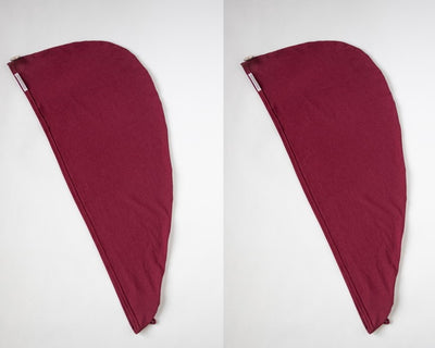 2er Bundle Turban Handtücher von Curly N Covered  aus zertifiziertem Bambusstoff in der Farbe Bordeaux