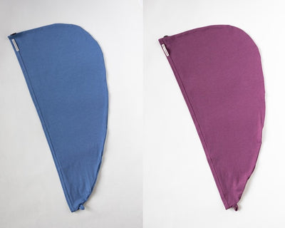 2er Bundle Turban Handtücher von Curly N Covered aus zertifiziertem Bambusstoff  in den Farben Hell Blau und Rot