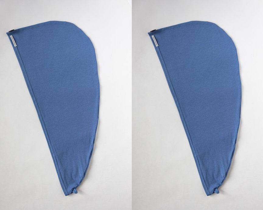2er Bundle Turban Handtücher von Curly N Covered  aus zertifiziertem Bambusstoff in der Farbe Hell blau