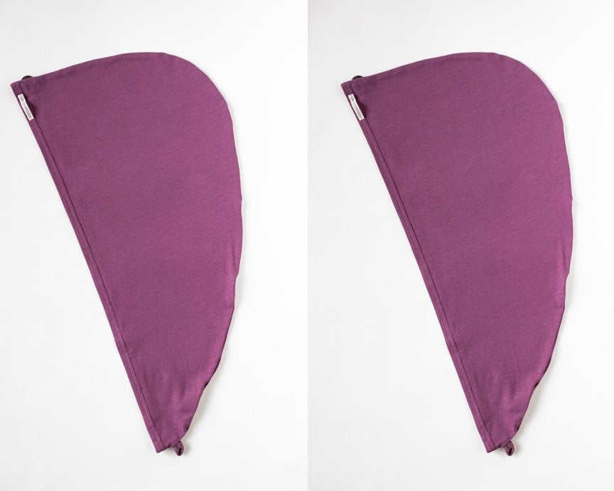 2er Bundle Turban Handtücher von Curly N Covered  aus zertifiziertem Bambusstoff in der Farbe Rot