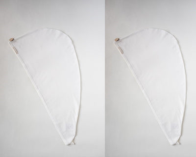 2er Bundle Turban Handtücher von Curly N Covered  aus zertifiziertem Bambusstoff in der Farbe Weiß